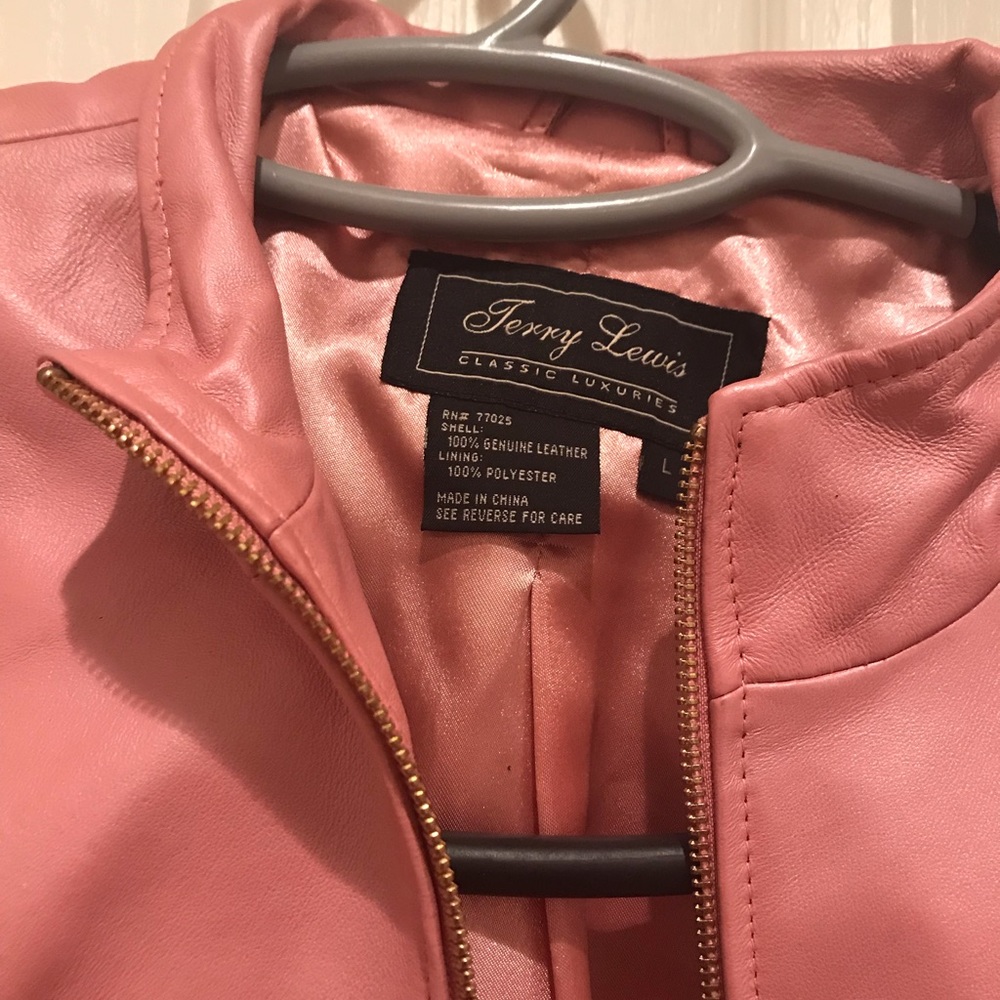 Genuine Leather jacket pink color - Picture 3 of 6